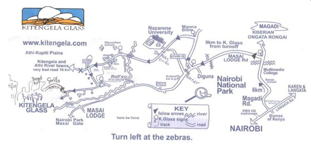 Map to Kitengela Glass